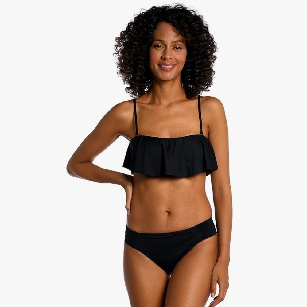 La blanca island goddess Ruffle Bandeau bikini top